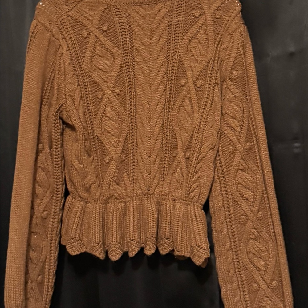 Wishlist Brown Cable Knit Sweater